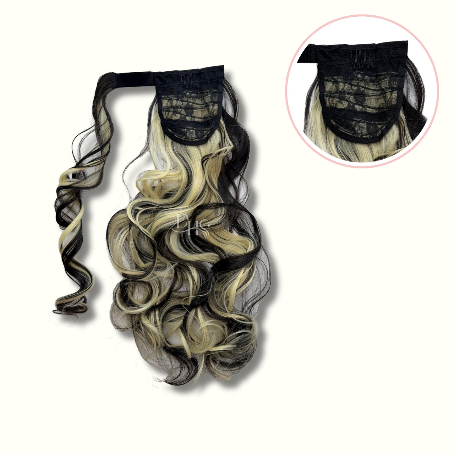 Ponytail 22" Onda Aurora de Velcro