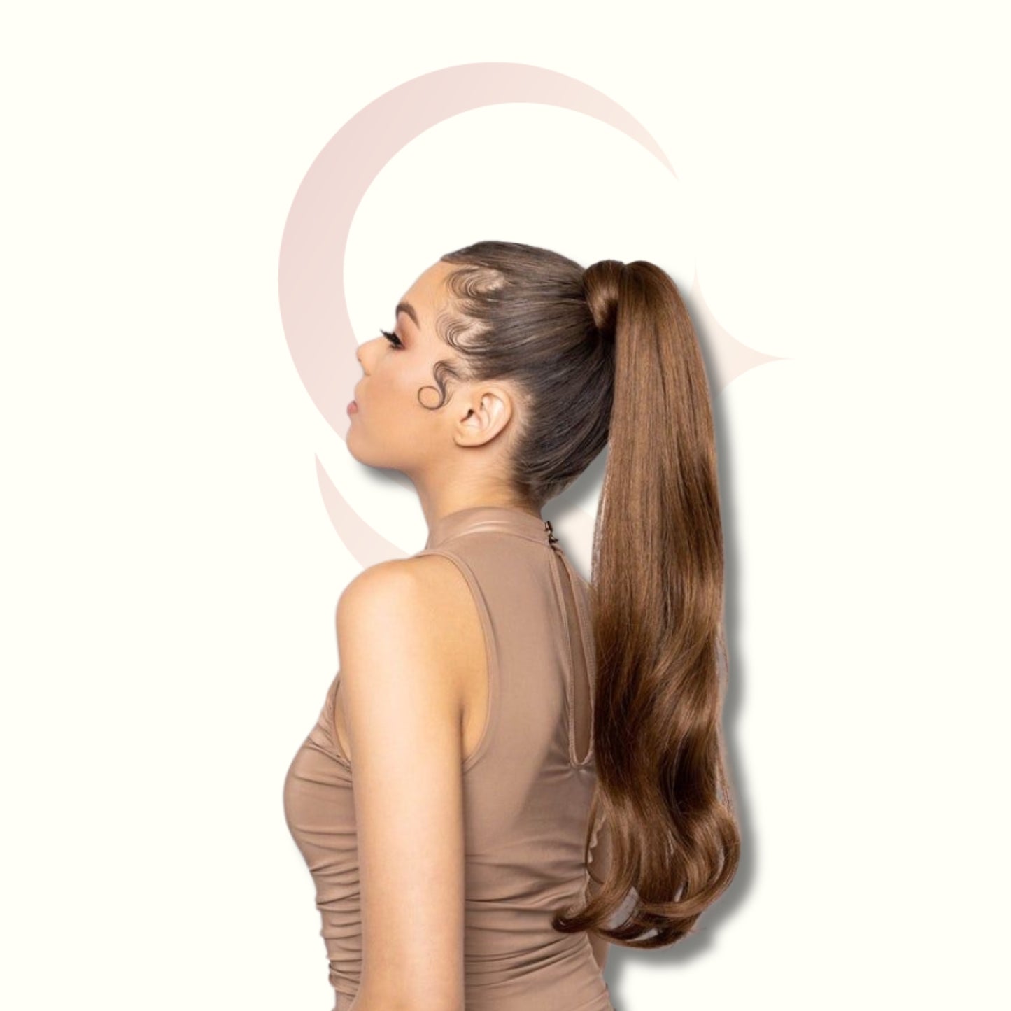 Ponytail 22" Onda Aurora de Velcro