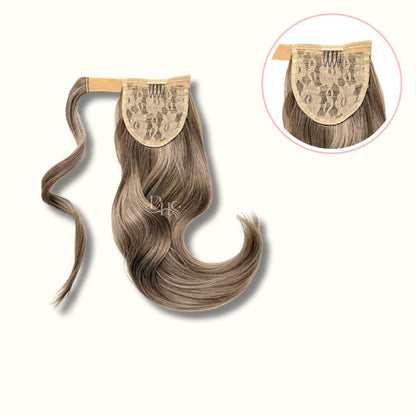 Ponytail 18" Onda Jasmín de Velcro